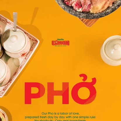 Fresh pho ingredients flatlay